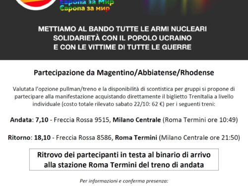 Partecipazione a livello locale alla manifestazione nazionale per la Pace del 5 novembre a Roma